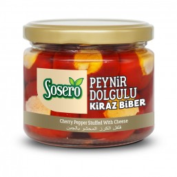 Sosero Peynir Dolgulu Kiraz Biber 290 gr Cam Kavanoz