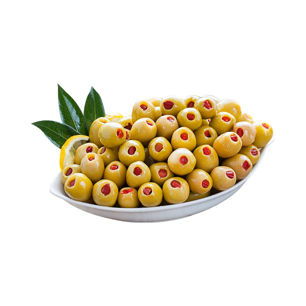 Yöre Domat Biberli Jumbo Yeşil Zeytin Cam Kavanoz 550 gr (181-200 Kalibre) ürünü