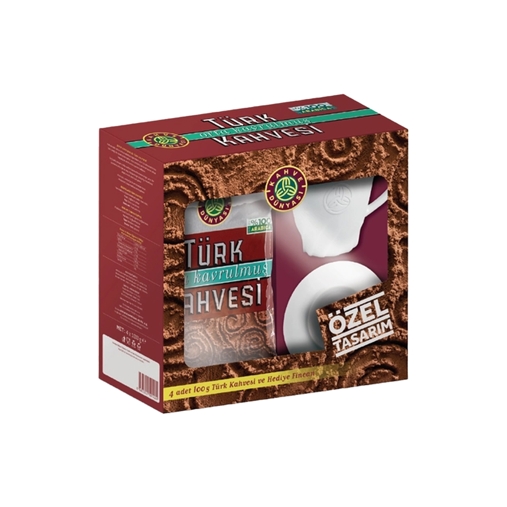 Kahve Dünyası Türk Kahvesi Fincan Hediyeli 4 x 100 gr ürünü