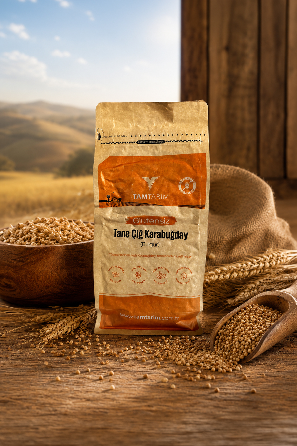 Tam Tarım Glutensiz Tane Çiğ Karabuğday 1000 gr ürünü