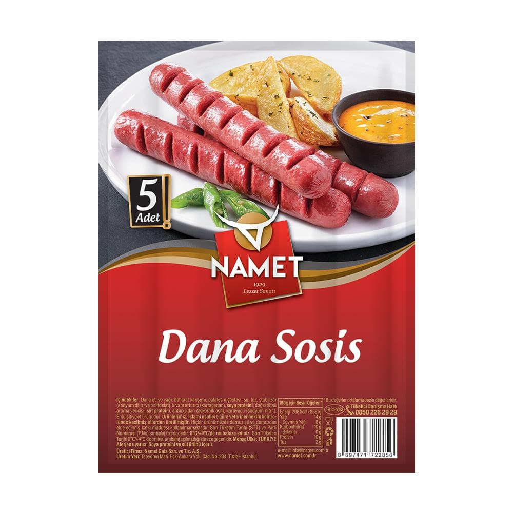 Namet Dana Sosis 5'Li 210 gr ürünü