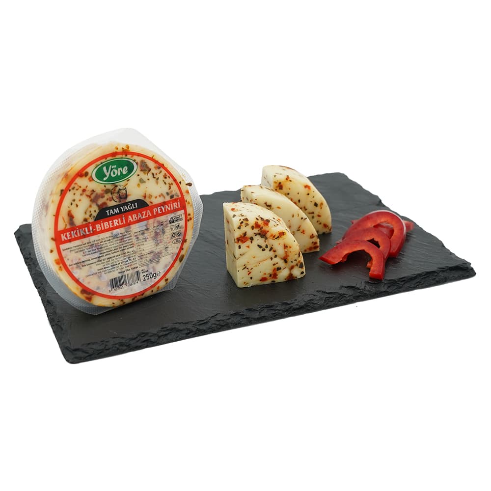 Yöre Tam Yağlı Kekikli Biberli Abaza Peyniri 250 gr ürünü