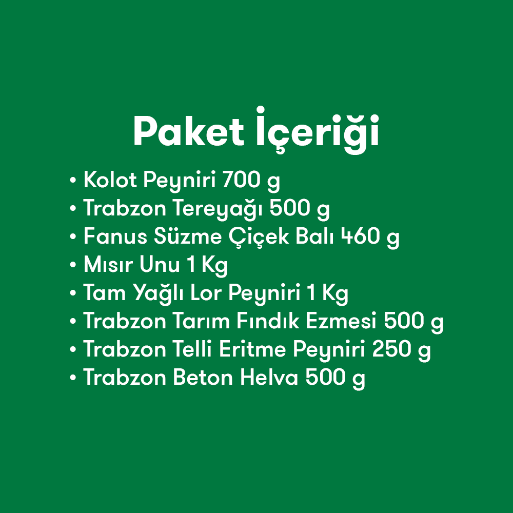 Yöresel Karadeniz Sepeti ürünü